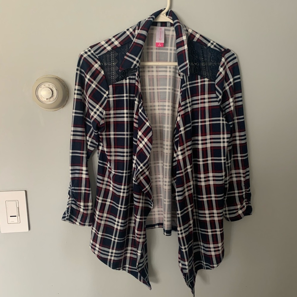 Navy Blazer plaid cardigan